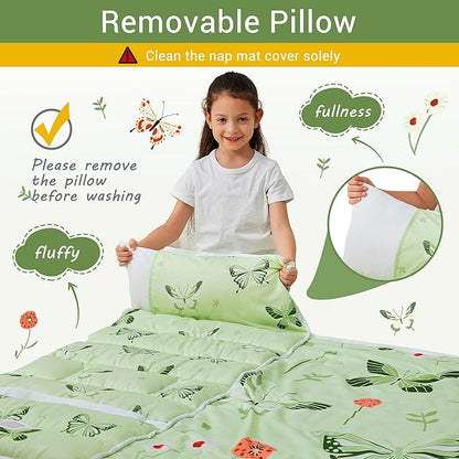 Toddler Nap Mat with Pillow and Blanket, Extra Large Rolled Napping Mats - Image 5