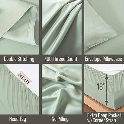 Bella Coterie 6 Piece Luxury Bamboo Viscose King Size Sheet Set | 100% - Image 3