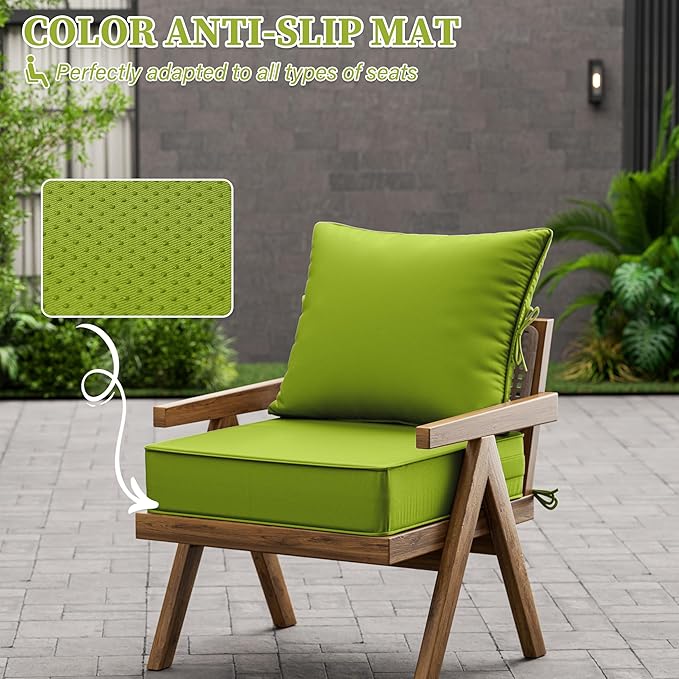 Outdoor Seat Cushion Set 19 L × 19 W × 4 H Inch Waterproof & Fade Resistant - Image 6