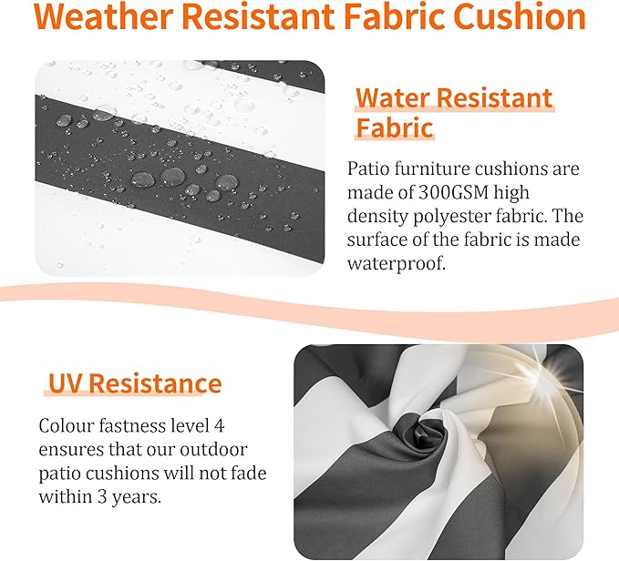 Outdoor Seat Cushions for Patio Furniture, Outdoor Chair Cushions - Image 4