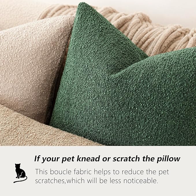 Foindtower Decorative Textured Boucle Throw Pillow Covers Accent Solid Pillow - Image 4
