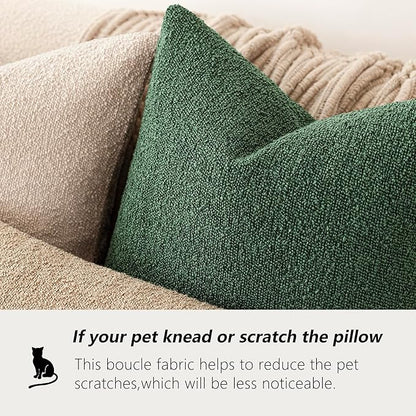 Foindtower Pack of 2 Textured Boucle Throw Pillow Covers Accent Solid Pillow - Image 4