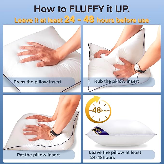 Siluvia 22"x22" Pillow Insert Set of 2 Square Throw 22 Pillows - Image 6
