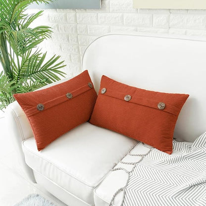 HWY 50 Burnt Orange Chenille Throw Pillow Covers 12x20 Inch - Image 4