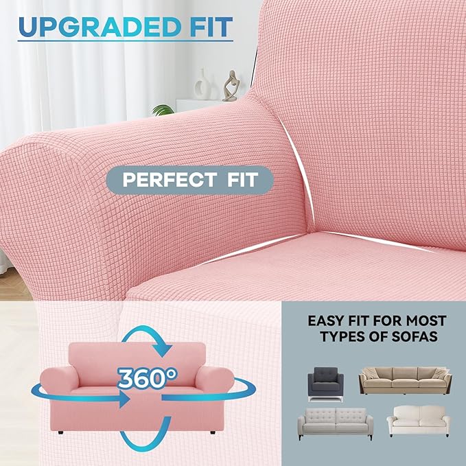 LURKA Stretch Loveseat Sofa Slipcovers 1 Piece Couch Covers - Image 4