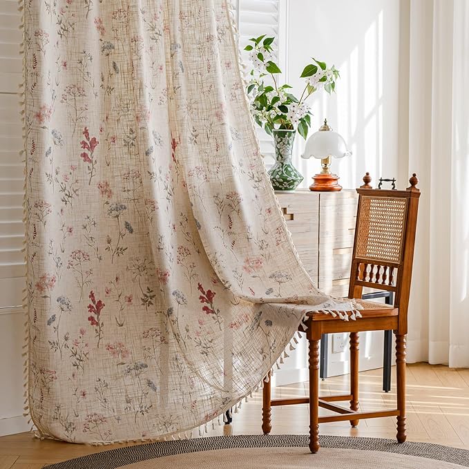 ENJOYBRIDAL Floral 63 Inch Curtains by ENJOYBRIDAL