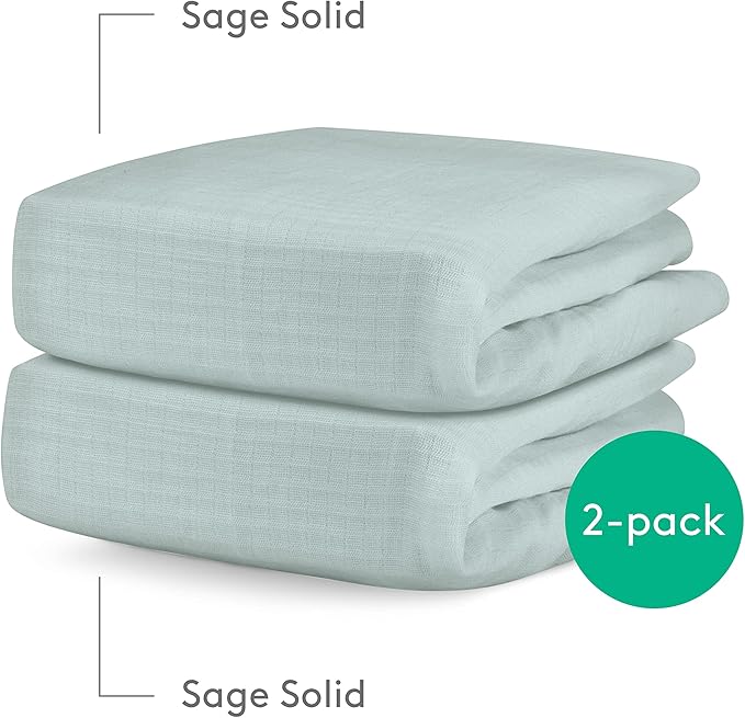 Newton Baby Fitted Mini Crib Sheets | Organic Muslin Cotton, Breathable & Soft - Image 8