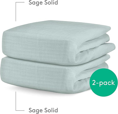 Newton Baby Fitted Mini Crib Sheets | Organic Muslin Cotton, Breathable & Soft - Image 8