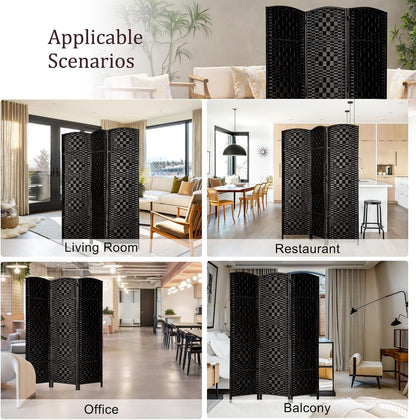 rhf room divider panel,partition room dividers,3panel privacy screen,black on a desk or shelf