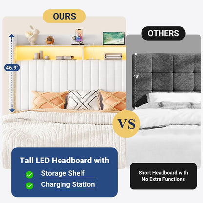 allewie full size lift up storage led bed on a desk or shelf