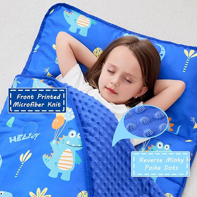 Toddler Nap Mat with Pillow and Blanket, Extra Large Rolled Napping Mats - Image 2