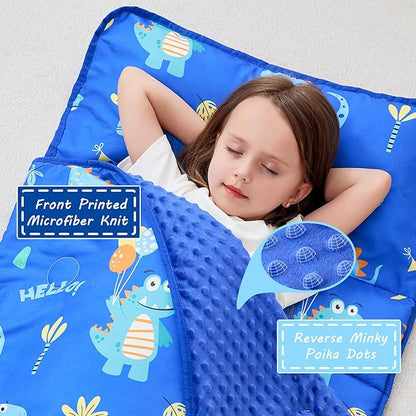 Toddler Nap Mat with Pillow and Blanket, Extra Large Rolled Napping Mats - Image 2