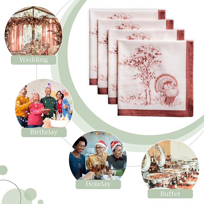 Maison d' Hermine Cloth Napkins Set of 4 100% Cotton - Image 6