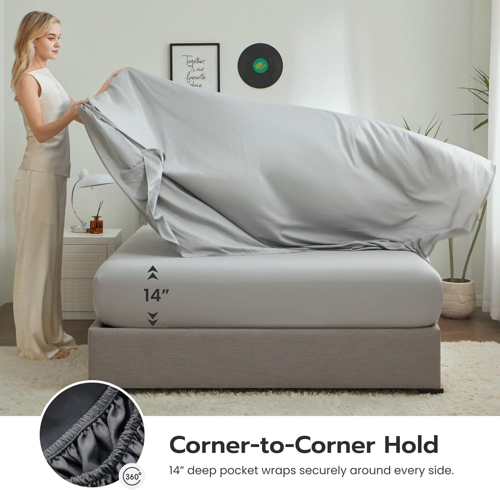 Joiedomi Queen Comforter Set with Sheets Dark Grey, 7 Pieces Queen Bed Set wi...