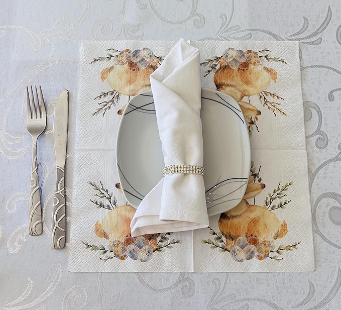 AM Decor Easter Luncheon Paper Napkins 20-Count Dinner Paper Napkins 13" x 13" - Image 7