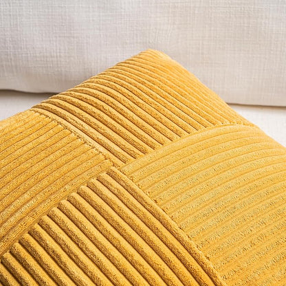 Fancy Homi 2 Packs Gold Yellow Samll Decorative Throw Pillow Covers 14x14 Inch - Image 3