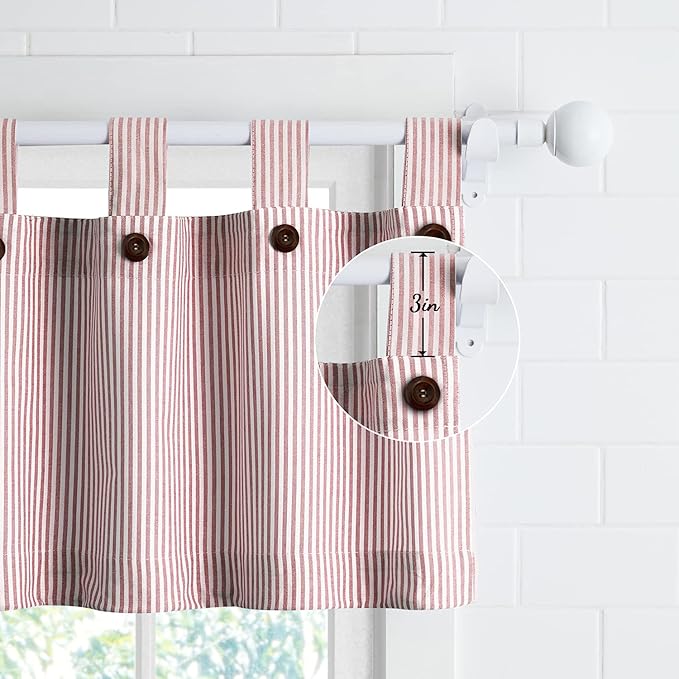 July Joy Cotton Kitchen Curtain Tab Top Valance and Tiers Set - Image 4
