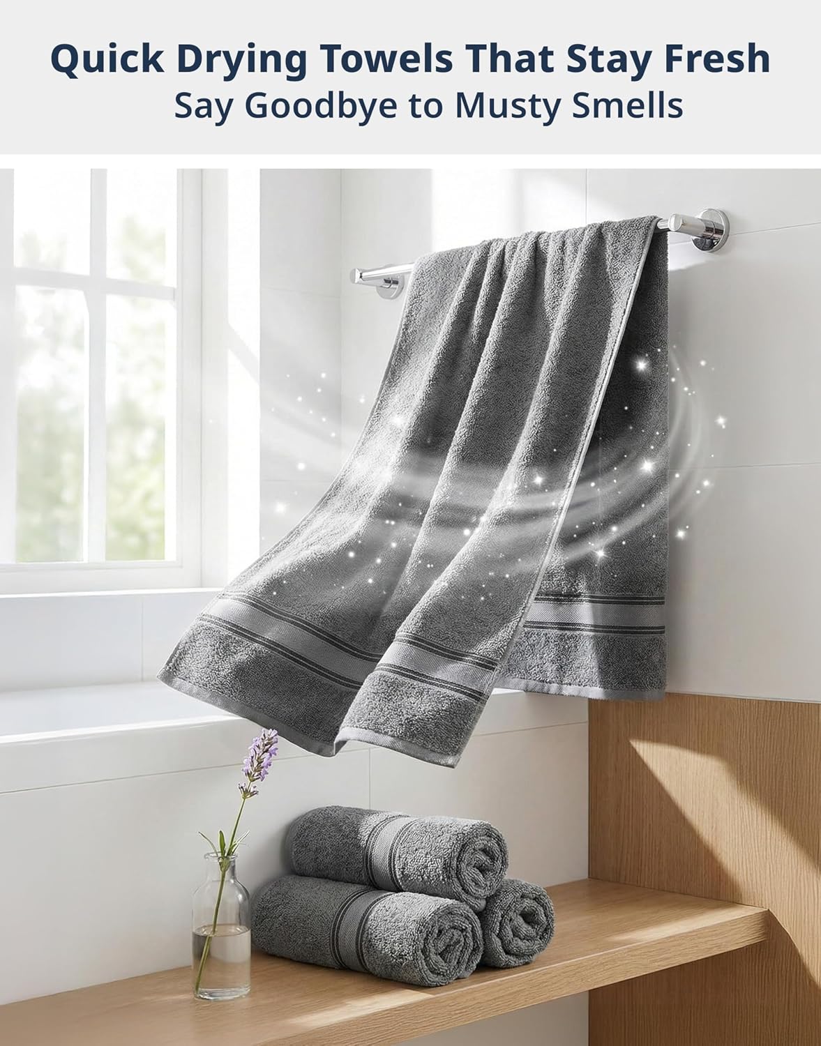lane linen bath towel set 100% cotton 12 on a desk or shelf