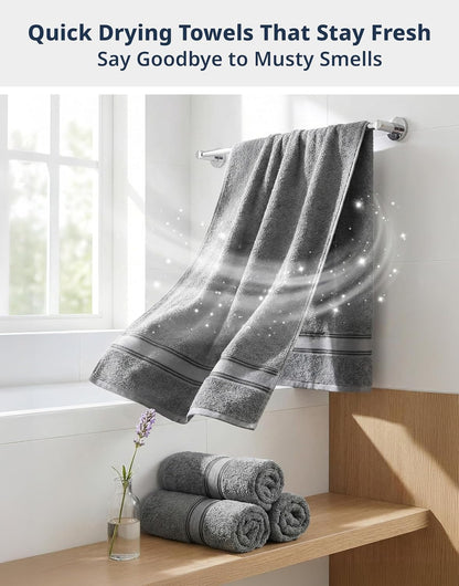lane linen bath towel set 100% cotton 12 on a desk or shelf