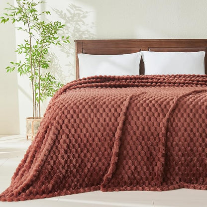 NEWCOSPLAY Super Soft Queen Blanket Coffee Premium Silky Flannel Fleece 3D - Image 2