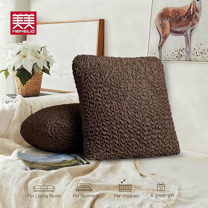 Throw Pillow Covers 18x18 Inch Solid Stretch Fabric Flexible Size Decorative - Image 8