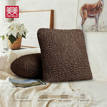 Throw Pillow Covers 18x18 Inch Solid Stretch Fabric Flexible Size Decorative - Image 8