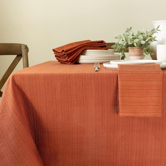 Benson Mills Cameron Textured Fabric Table Cloth, - Image 4