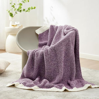Snuggle Sac Purple Reversible Super Soft Blanket Twin Size - Image 8