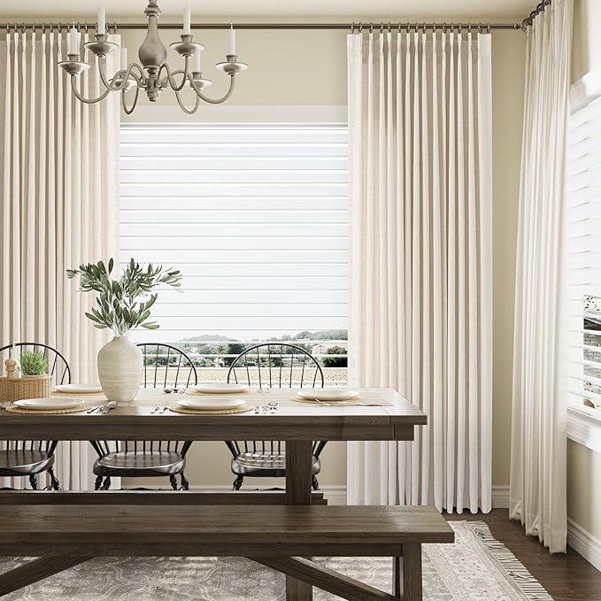 Natural Pinch Pleat Linen Curtains 88 Inch Length 2 Panels Set - Image 6