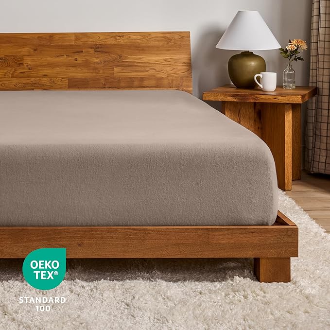 Bare Home Flannel Fitted Bottom Sheet 100% Cotton Twin Extra Long, Velvety Soft - Image 5