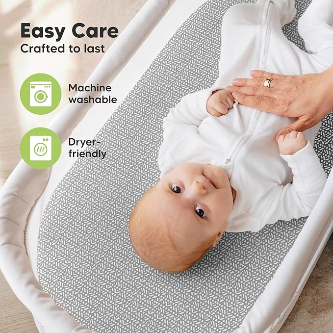 2-Pack Organic Bassinet Sheets for Girls, Boys - Image 7