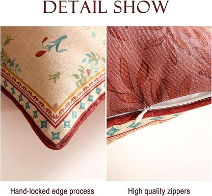 patdrea Designer Pack of 4 Throw Pillow Covers, Farmhouse Vintage Linen - Image 4