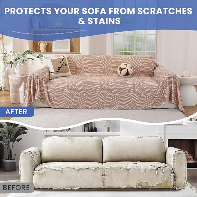Boho Couch Cover for Dogs, Sofa Covers for 3 Cushion Couch, Washable Couch - Image 5