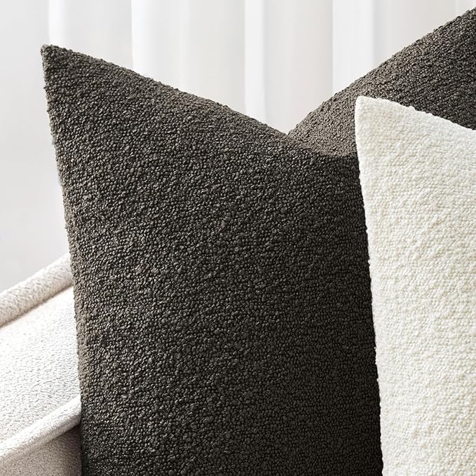 Woaboy Pack of 2 20x20 Inch Decorative Boucle Throw Pillow Covers Textured - Image 6