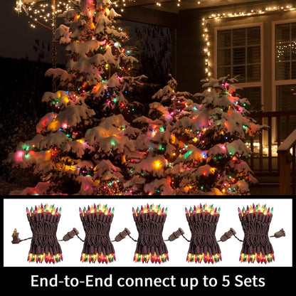 LAMPHOME Halloween String Lights - Orange Purple Green Mini Lights, 150count 31.9ft Halloween Lighting Decor for Outdoor&Indoor Use, Fairy Garden, Yard, Home, Party, Holiday Decoration