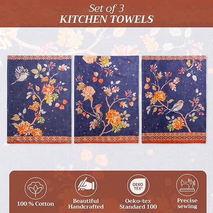 Maison d' Hermine Kitchen Towels Set of 3 100% Cotton 20" x 27.5" Reusable - Image 2
