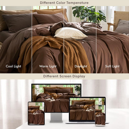 moomee duvet cover set 100% washed cotton linen on a desk or shelf