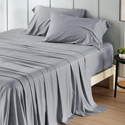 Bedsure Queen Sheet Set, Rayon Derived from Bamboo, Cooling Sheets, Deep Pocket - Image 3