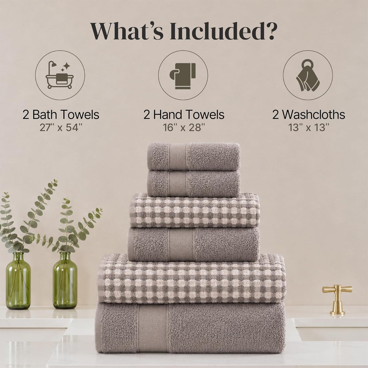 modern threads 6 piece bath towel set –, close-up detail