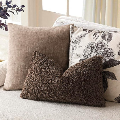 Foindtower Set of 2 Curly Teddy Wool Pillow Covers Decorative Boucle Textured - Image 5