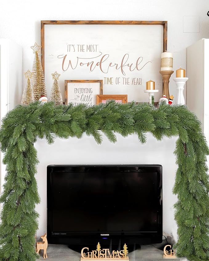 DearHouse 6Ft Artificial Pine Christmas Garland Winter Greenery Garland by DearHouse