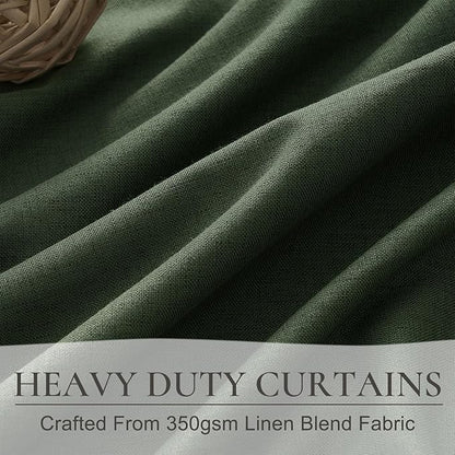 Living Room Green Black Out Curtains 63 Inch Long 2 Panels Set, Thermal - Image 5