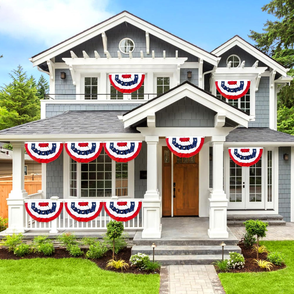 2x4 Ft American Bunting Flags Outdoor, USA Pleated Fan Flag for Outside, 4th ...
