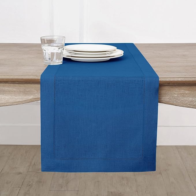 Solino Home Linen Indigo Blue Table Runner 156 Inches Long by SolinoHome
