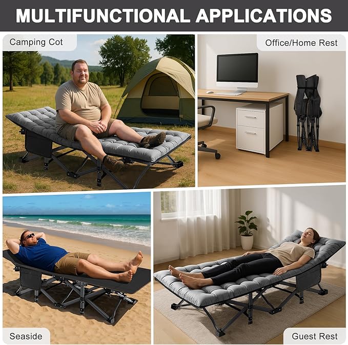 ABORON 2PK XXL Camping Cot for Adults 900LBS - Image 6