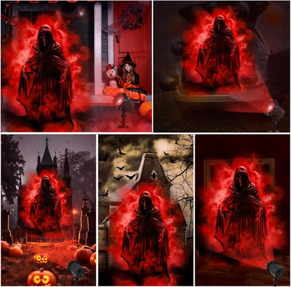 Treela Halloween Ghost Projector Light Outdoor Decoration, Red, Dynamic