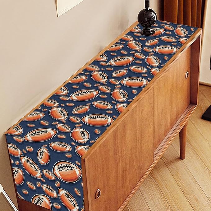 Rugby Table Runner, Seasonal Rugby Boy Football Game Day Sports Themed Birthday - Image 3