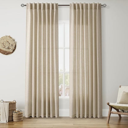Nanspring Rustic Farmhouse Linen Curtains by Nanspring