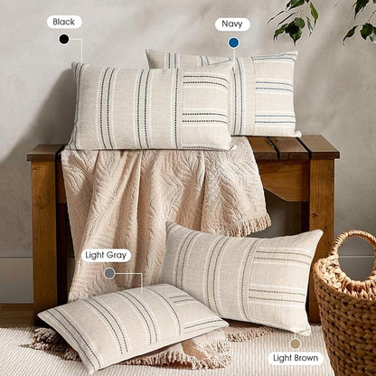AELS 12x20 Decorative Farmhouse Linen Throw Pillow Covers, Boho Rectangle - Image 6
