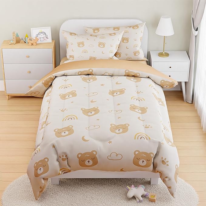 SANDJEST Bear Comforter Set Twin Size 68x86in by SANDJEST